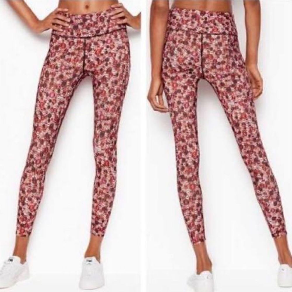 EUC VICTORIA’ S SECRET SPORT KNOCKOUT 7/8 HI-RISE LEGGINGS SMALL W/JEWEL DESIGN